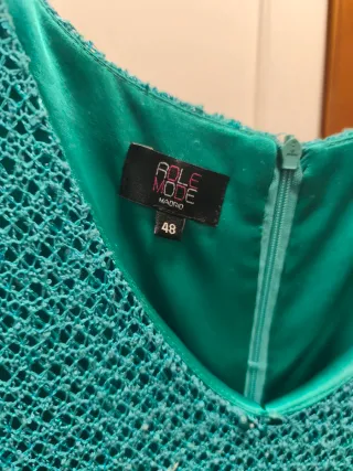 Vestido flecos charlestón ROSE&ROSE verde talla 48