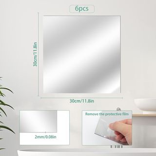 9 Pezzi Specchi Adesivi da Parete, 4 Dimensioni Specchi Decorativi Senza Cornice