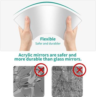 9 Pezzi Specchi Adesivi da Parete, 4 Dimensioni Specchi Decorativi Senza Cornice