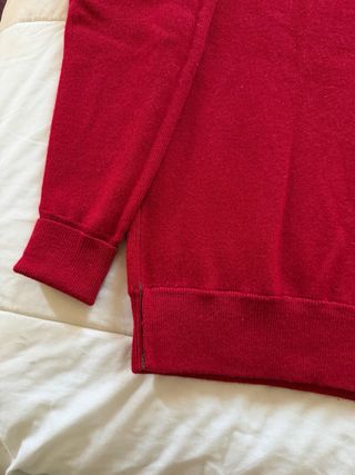 Jersey Lacoste Rojo lana Talla S medidas en foto