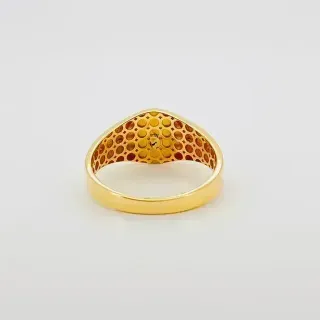 SELLO REDONDO CRUZ ONIX 18K