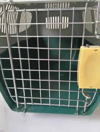 Transportín para mascotas gris y verde