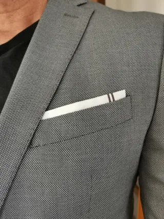 Chaqueta de traje gris hombre