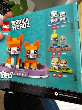 Lote 2 LEGO BrickHeadz Gato Naranja 40480