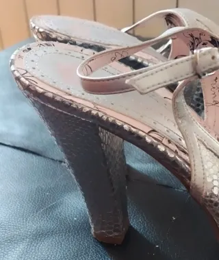 Sandalias Fornarina Plata Peep-Toe