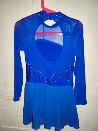Vestido patinaje artístico niña azul