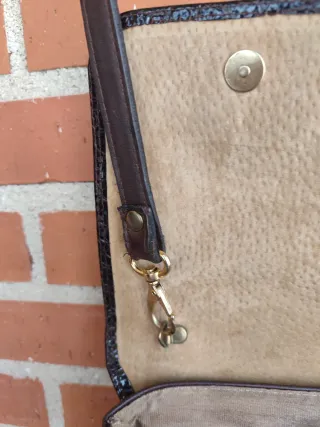Bolso piel marrón hombro o cartera mano