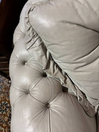 CONJUNTO DE SILLONES DE CUERO GRIS Chesterfield