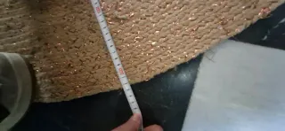 Alfombra redonda yute marrón y dorado