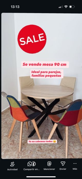 Mesa redonda 90 cm