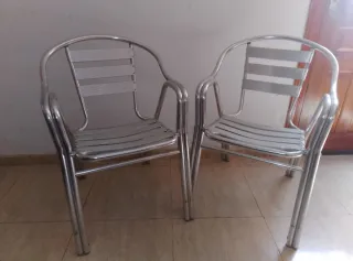 Lote 2 Sillas Metálicas Plateadas Ikea