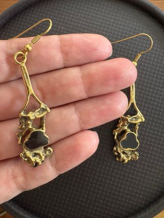 Pendientes latón diseño artesanal orgánico