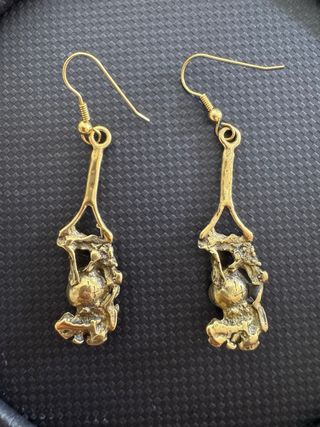 Pendientes latón diseño artesanal orgánico