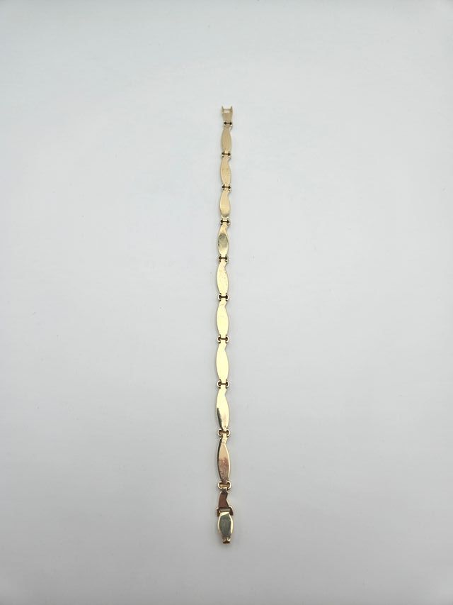 Pulsera de Oro Combinado 18K, Barras, 10gr, 20cm