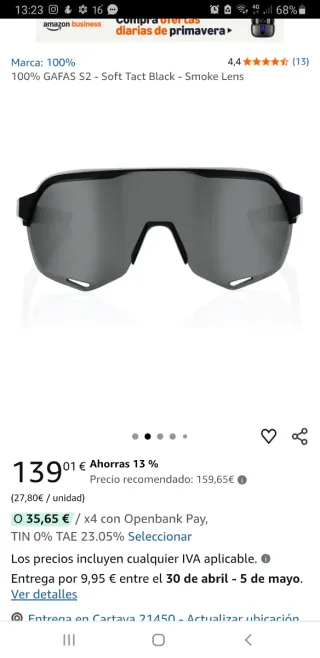 Gafas Ciclismo 100% con Estuche