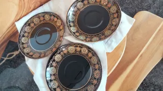 3 Piatti Neri Oro G&S England