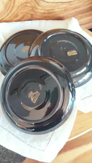 3 Piatti Neri Oro G&S England