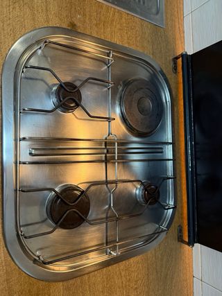 Placa cocina gas acero inoxidable
