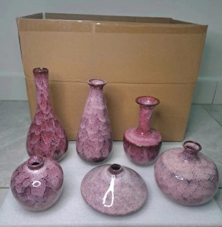 Set 6 Vasi Ceramica Moderni Rosa