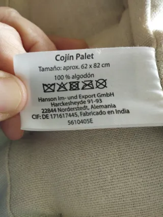 Cojín grueso 100% algodón beige