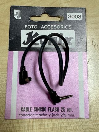 Cable Sincro Flash Konix 25cm PC a Jack 2.5mm