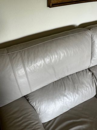 Sofá de piel 3+2 plazas beige