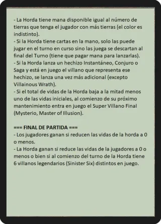 Mini Mazo MTG Magic Horda Villanos Spiderman