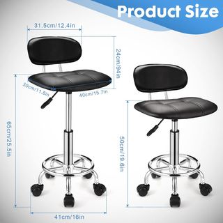 Taburete Giratorio con Respaldo Ajustable