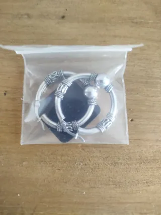 Pendientes Aro Plateados Diseño Étnico