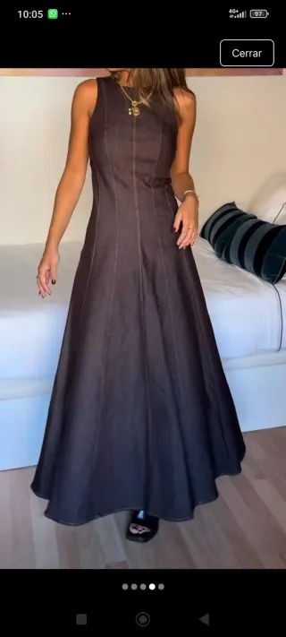 Vestido midi con pespuntes