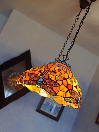 Lámpara Tiffany Dragones Naranja