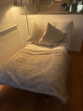 Chaise Longue de tela beige/gris