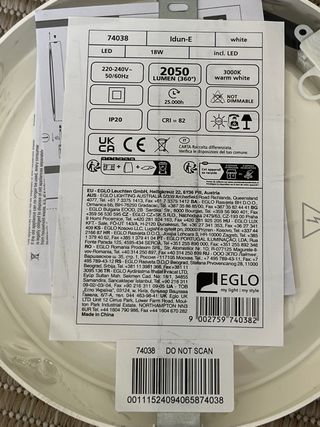 Lámpara LED EGLO Idun-E 18W Blanca