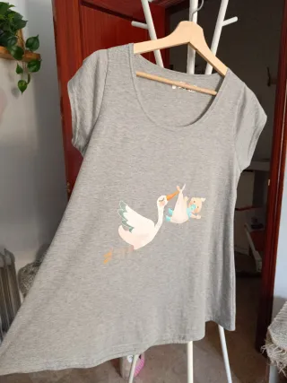 Camiseta premamá gris talla M
