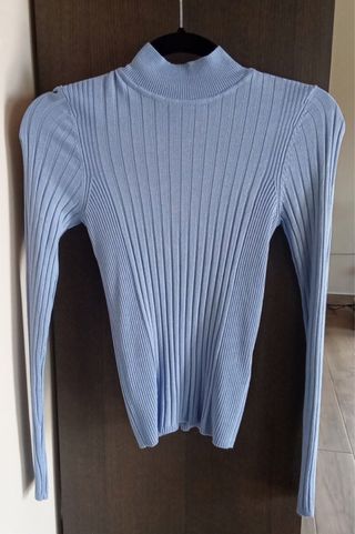 Jersey de mujer azul de canalé