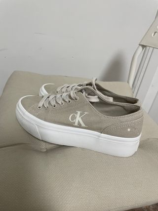 Zapatos CK Mujer Beige/Blanco