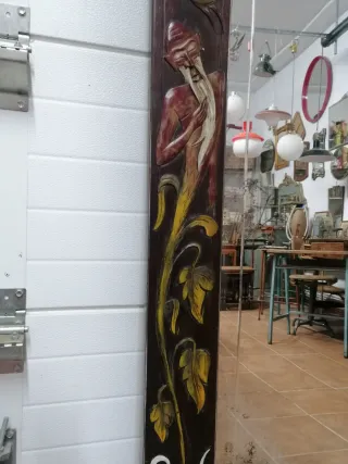 Espejo Antiguo Modernista Madera y Cristal