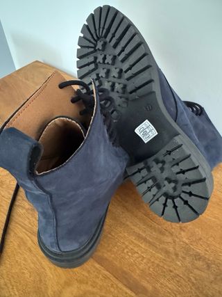 Botines piel vuelta azul T.37