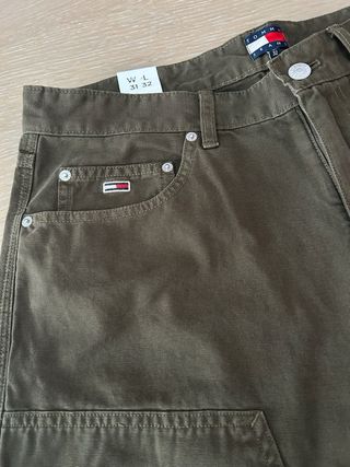 Tommy Jeans Pantaloni Cargo Cotone Verde Oliva