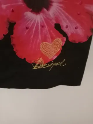 Vestido Desigual Verano Negro Flores Rojas