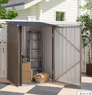 Caseta Jardín Metálica 0,92m² Marrón/Gris