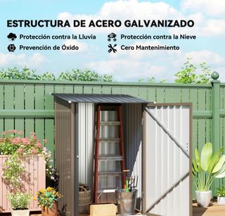 Caseta Jardín Metálica 0,92m² Marrón/Gris