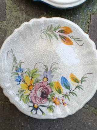Set 4 Piatti Decorativi Fiori Vecchia Bassano