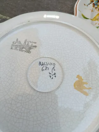 Set 4 Piatti Decorativi Fiori Vecchia Bassano
