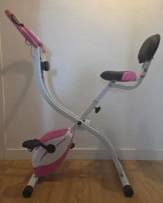 Bicicleta Estática Plegable Rosa