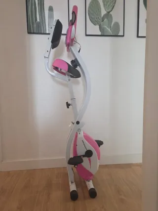 Bicicleta Estática Plegable Rosa