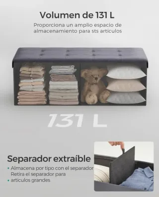 Puff Almacenaje Baúl Plegable SONGMICS LSF070G01