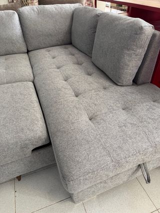 Sofá Cama Gris con Chaise Longue
