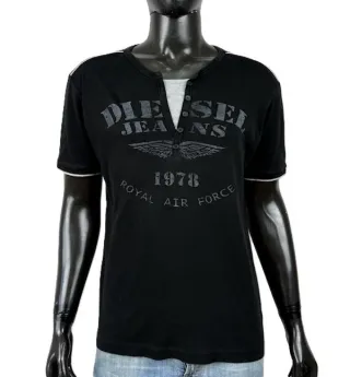 T-shirt Diesel Uomo XL Serafino Cotone Vintage