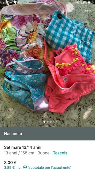 Set mare bambina 13/14 anni